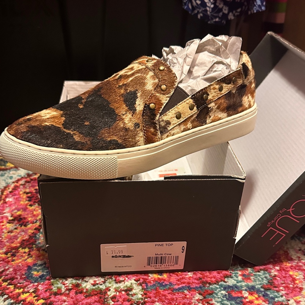 Corkys Women's Cow Print Slip-On Sneakers